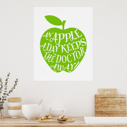 An apple a day keeps the doctor away poster (Keuken)