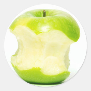 An apple a day keeps the doctor away ronde sticker
