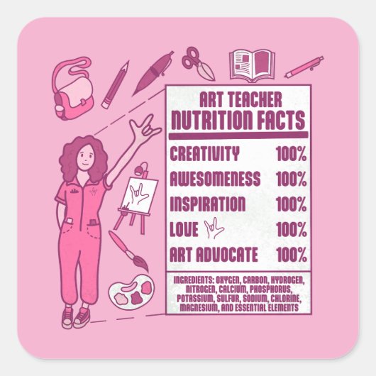 An Appreciation to Art Teachers - Perfect Gift  Vierkante Sticker (Voorkant)
