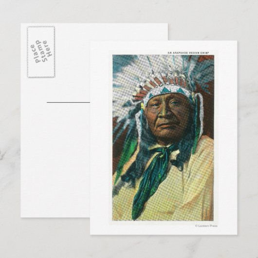 An Arapahoe Indian Chief PortraitColorado Briefkaart (Voorkant / Achterkant)