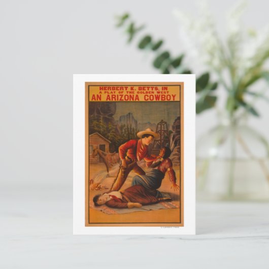 An Arizona Cowboy - Cowboy en de Indische strijd Briefkaart (Staand voorkant)