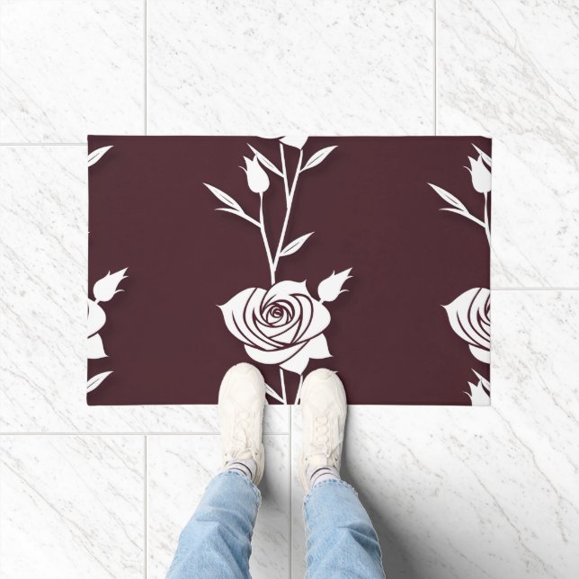 An Arrangement  Of Minimalist Single Line Roses  Deurmat (Binnen)