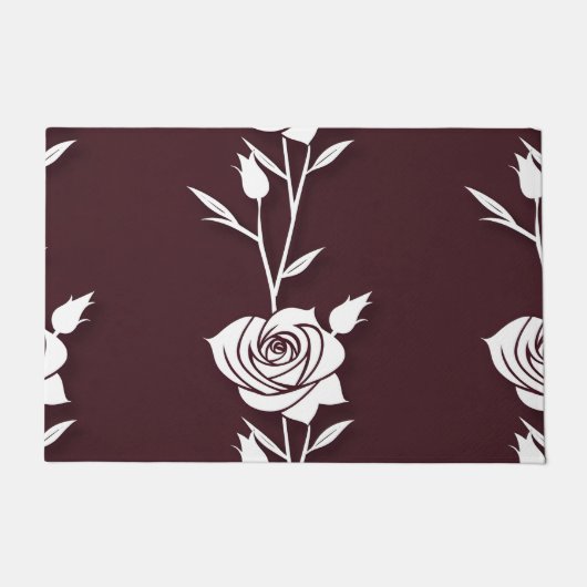 An Arrangement  Of Minimalist Single Line Roses  Deurmat (Voorkant)