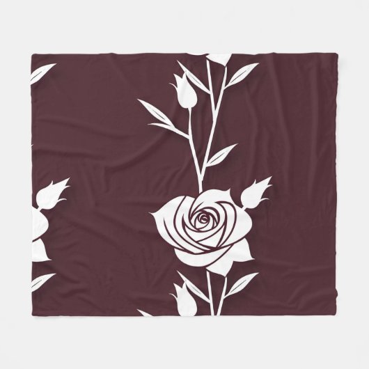 An Arrangement  Of Minimalist Single Line Roses  Fleece Deken (Voorkant (Horizontaal))