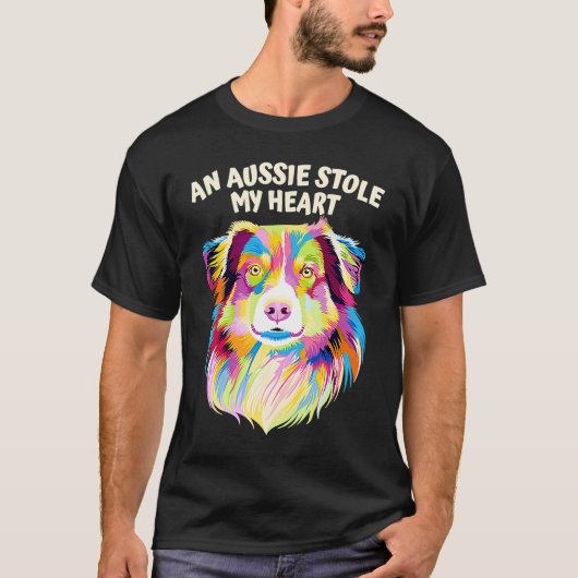 An Aussie Stole My Heart Australian Shepherd Rescu T-shirt (Voorkant)