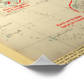 An Authentic 1690 Pirate Map (with embellishments) Poster (Hoek)