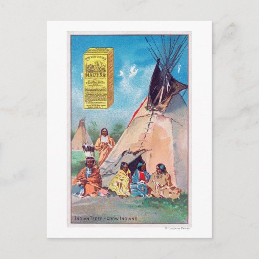 An Crow Indian Tepee, Maizena Product Ad Briefkaart (Voorkant)