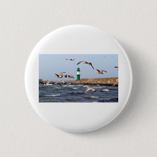 An der Mole in Warnemünde an der Ostsee Ronde Button 5,7 Cm