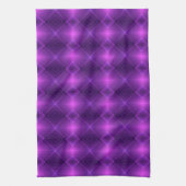 An display a purple patterned tapestry theedoek (Verticaal)