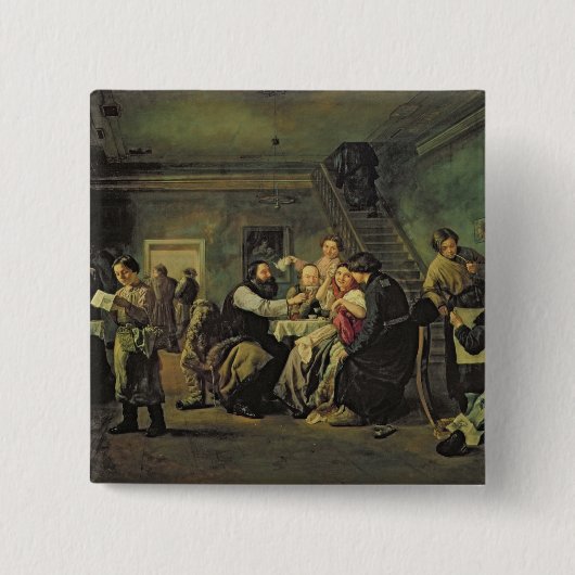 An Eating House, 1859 Vierkante Button 5,1 Cm (Voorkant)