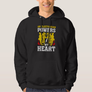 An Electrician Powers My Heart Electrician Men Hoodie