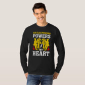 An Electrician Powers My Heart Electrician Men T-shirt (Voorkant volledig)