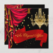 An Elegant Affair Red Gold Chandelier Corporate Kaart (Voorkant / Achterkant)