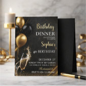 An elegant black birthday invitation kaart
