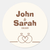 An elegant Wedding Design - United Rings Ronde Sticker (Voorkant)