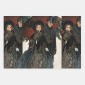 An elegantly dressed couple,Umbrella,Snow Old Time Inpakpapier Vel (Voorkant 2)