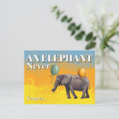 An Elephant Never Forgets Postcard Briefkaart (Staand voorkant)