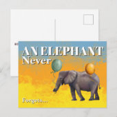 An Elephant Never Forgets Postcard Briefkaart (Voorkant / Achterkant)