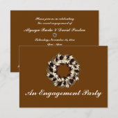 "An Engagement Party" — Cream/Brown Wreater Kaart (Voorkant / Achterkant)