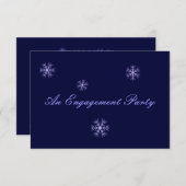 "An Engagement Party" - Winter Blue Snowflakes (a) Kaart (Voorkant / Achterkant)