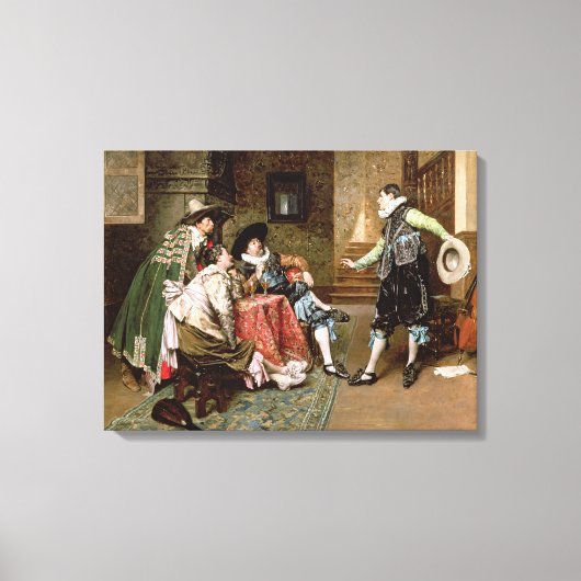 An Engaging Tale, 1894 (olie op het paneel) Canvas Afdruk (Voorkant)