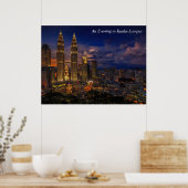 An Evening in Kuala-Lumpur Night Scene Poster (Keuken)