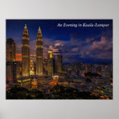 An Evening in Kuala-Lumpur Night Scene Poster (Voorkant)