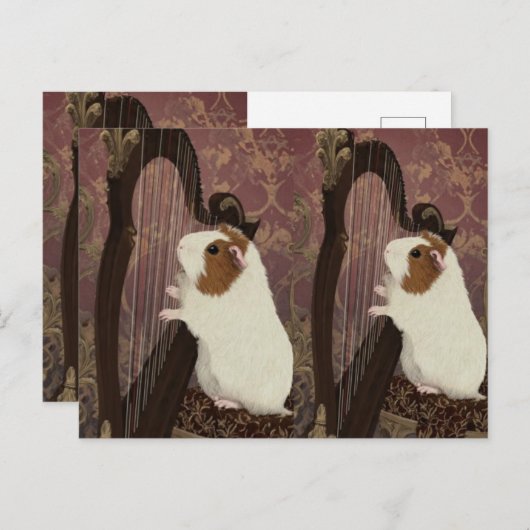 An Evening Recital – Artistic Guinea Pig Postcard Briefkaart (Voorkant / Achterkant)