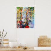 An Evening Walk to Sacre Coeur Poster (Keuken)