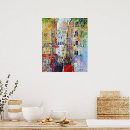 An Evening Walk to Sacre Coeur Poster (Keuken)