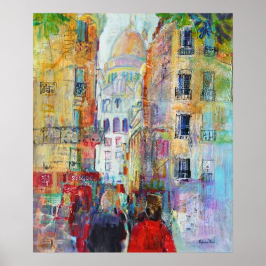 An Evening Walk to Sacre Coeur Poster (Voorkant)