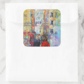 An Evening Walk to Sacre Coeur Vierkante Sticker (Tas)