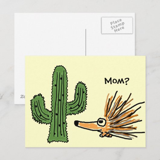 AN- Funny Porcupine Briefkaart (Voorkant / Achterkant)