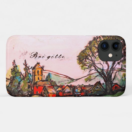 An Idyllic British Village art sketch & Name Case-Mate iPhone Case (Achterkant (horizontaal))