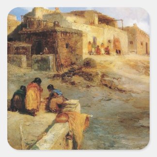 An Indian Pueblo Laguna New Mexico - 1906 Vierkante Sticker