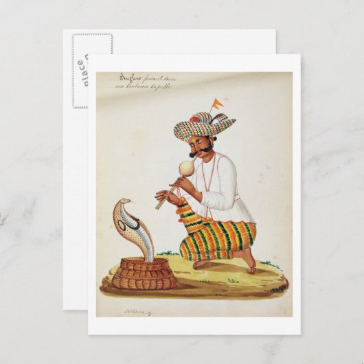 An Indian Snake Charmer with a Cobra, from a Frenc Briefkaart (Voorkant / Achterkant)