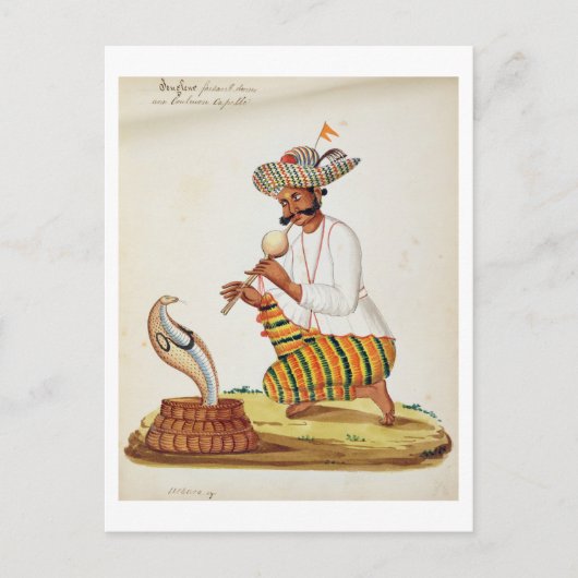 An Indian Snake Charmer with a Cobra, from a Frenc Briefkaart (Voorkant)