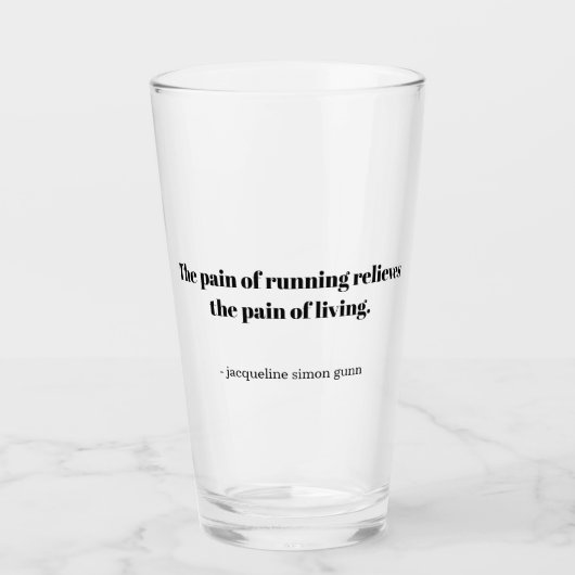An inspirational quote for runners glas (Voorkant)