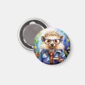 an intelligent watercolor Hedgehog Magneet (Voorkant / Achterkant)