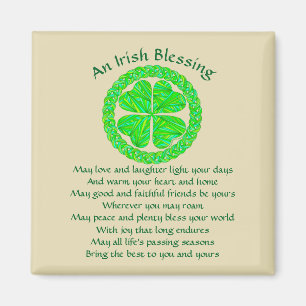 An Irish Blessing Celtic Shamrock Magneet
