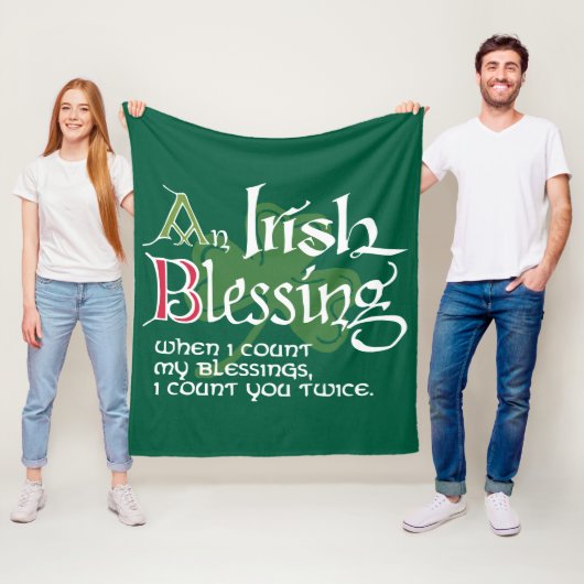 An Irish Blessing Fleece Deken (In situ)