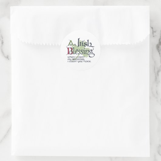 An Irish Blessing Ronde Sticker (Tas)