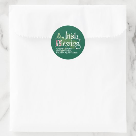An Irish Blessing Ronde Sticker (Tas)
