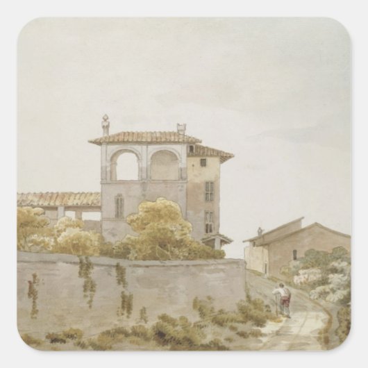 An Italy Villa Vierkante Sticker (Voorkant)