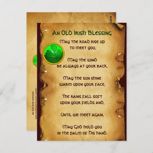 An Old Irish Blessing Parchment Briefkaart (Voorkant / Achterkant)