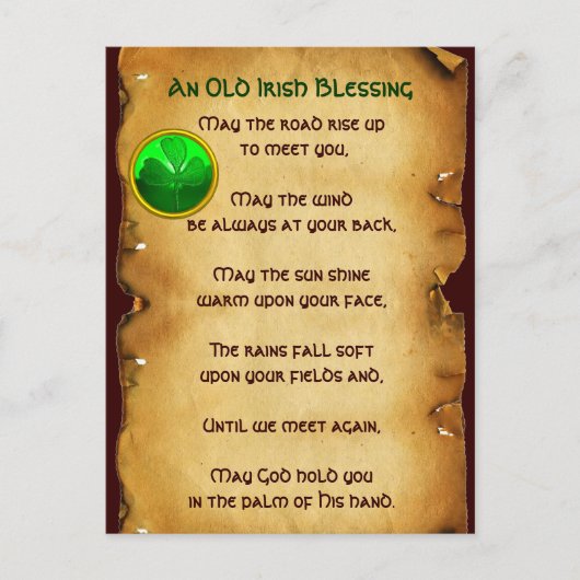 An Old Irish Blessing Parchment Briefkaart (Voorkant)
