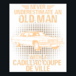 An Old Man Cadillac Coupe De Ville Poster<br><div class="desc">A vintage classic car poster perfect for decorating your home,  garage,  office,  or studio. This retro automotive artwork is ideal for car enthusiasts,  collectors,  and anyone who appreciates timeless classic car culture.</div>