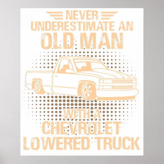 An Old Man Chevrolet Lowered Truck Vector Poster (Voorkant)