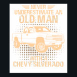 An Old Man Chevrolet Silverado 2000 Poster<br><div class="desc">A vintage classic car poster perfect for decorating your home,  garage,  office,  or studio. This retro automotive artwork is ideal for car enthusiasts,  collectors,  and anyone who appreciates timeless classic car culture.</div>