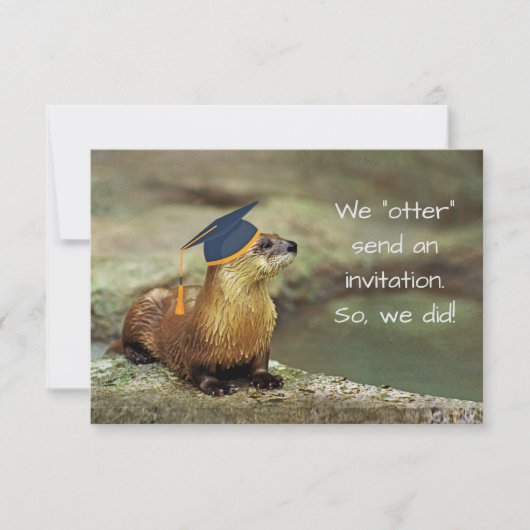 An Otter Grad Party Invitation Enclosure Card Kaart (Voorkant)